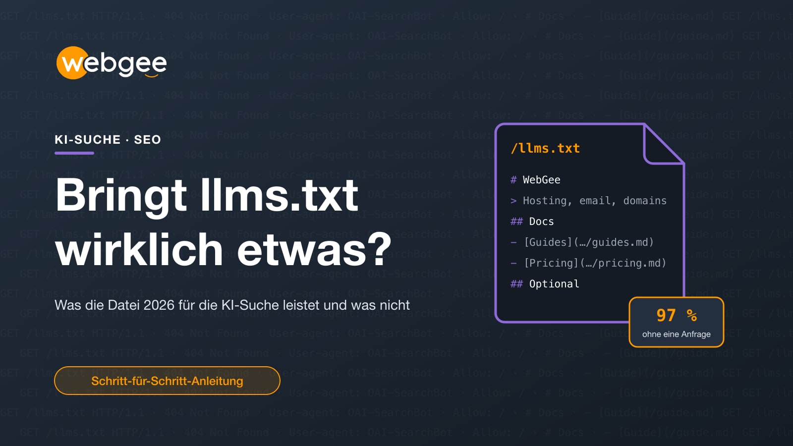 Bringt llms.txt wirklich etwas? Was die Datei für die KI-Suche 2026 leistet – und was nicht