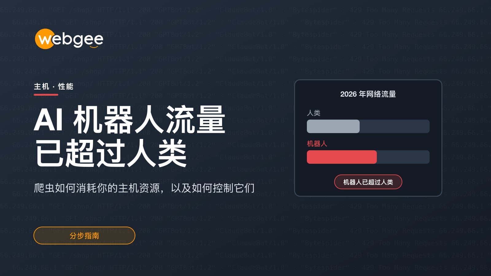 AI 机器人访问量已超过真人访客:爬虫如何消耗您的主机资源,又该如何管控