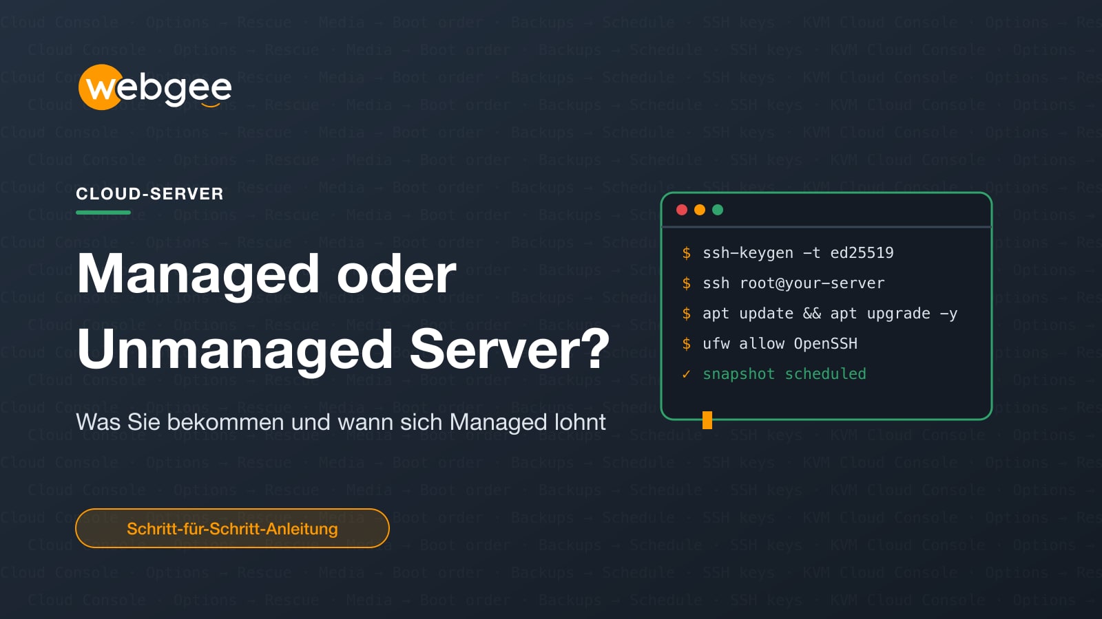 Managed oder Unmanaged Cloud Server: Was Sie bekommen und wann sich Managed lohnt